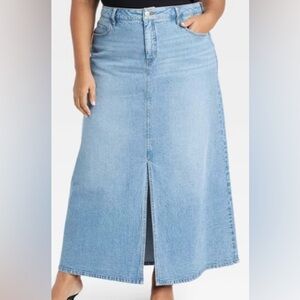 Denim Maxi Skirt size 17, medium wash by Ava & Viv.